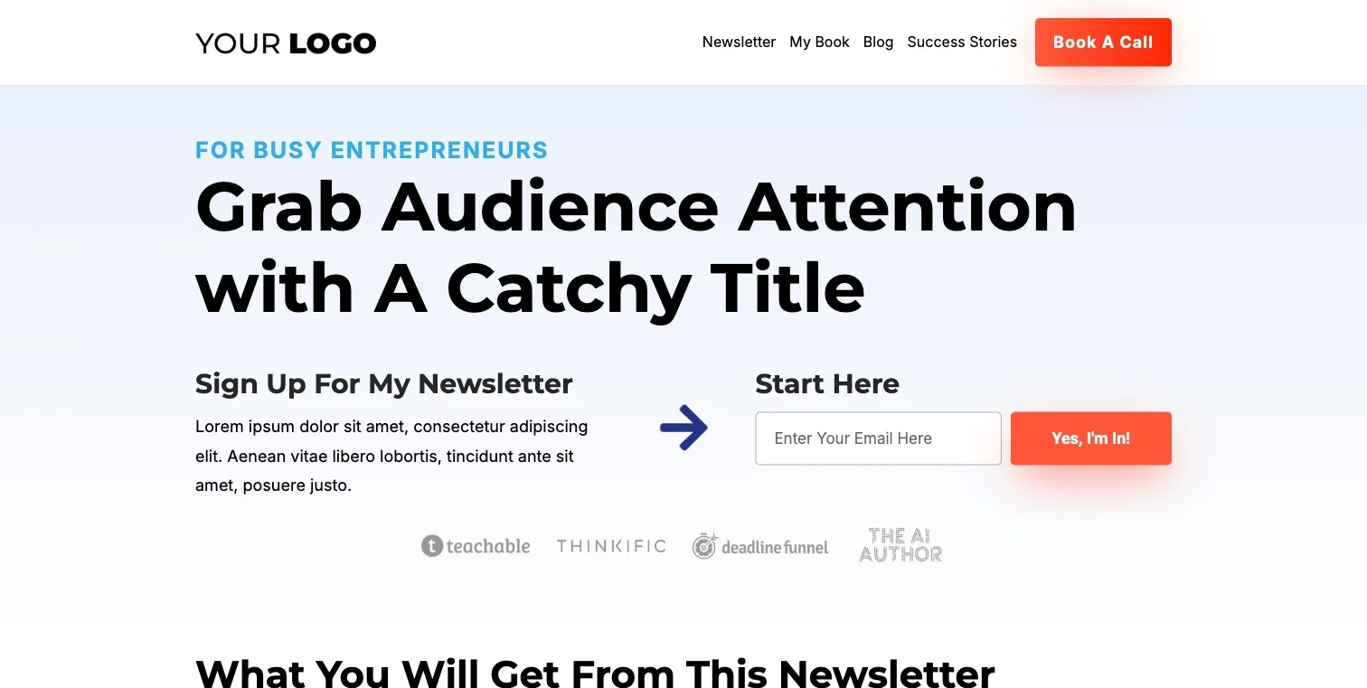 Newsletter Signup Page