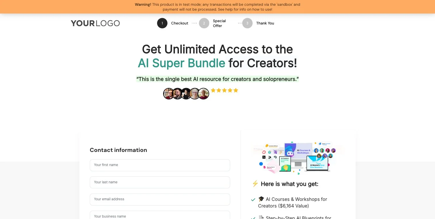 ThriveCart Checkout & Upsell